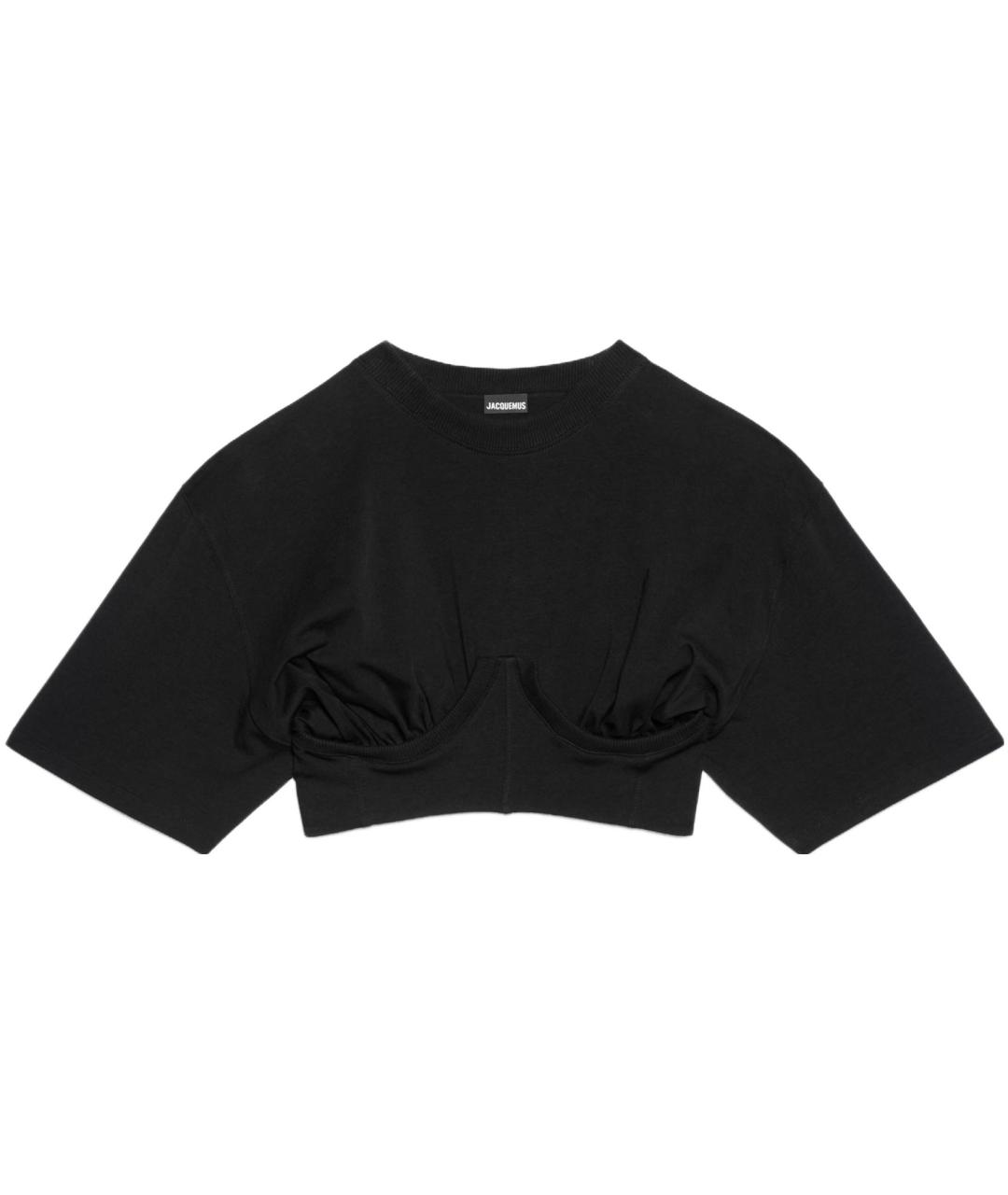 JACQUEMUS Черная хлопковая футболка, фото 1