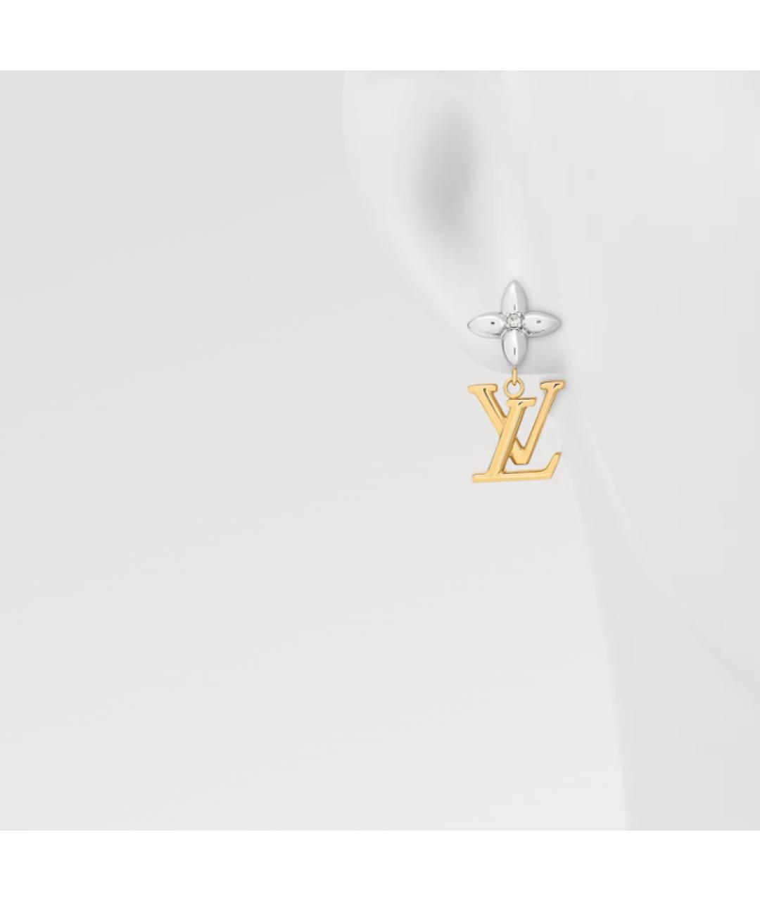 LOUIS VUITTON Золотые металлические серьги, фото 3