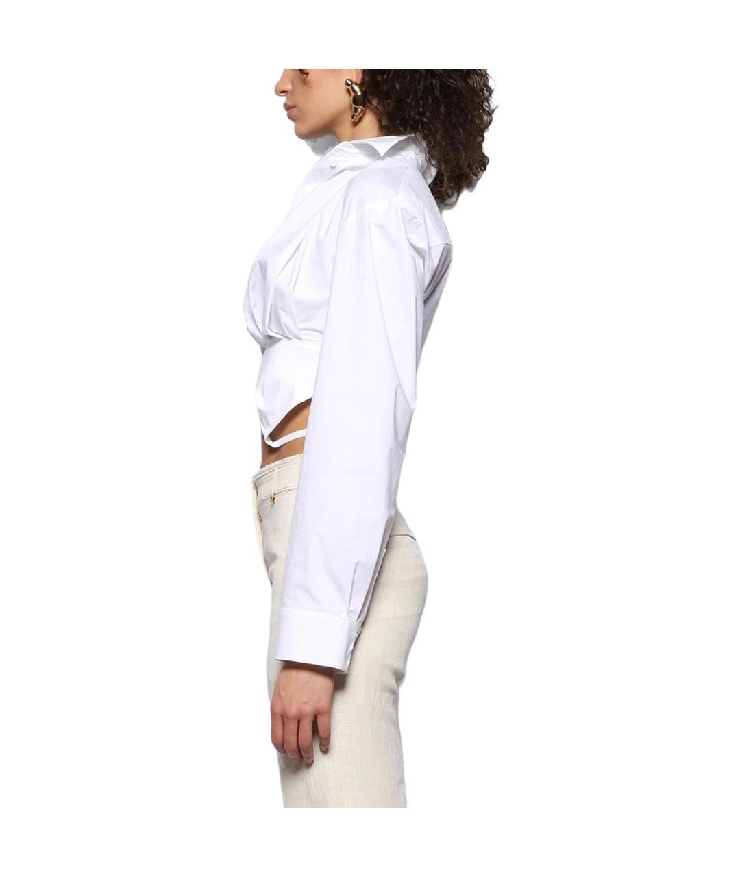 JACQUEMUS Белая хлопковая рубашка, фото 4
