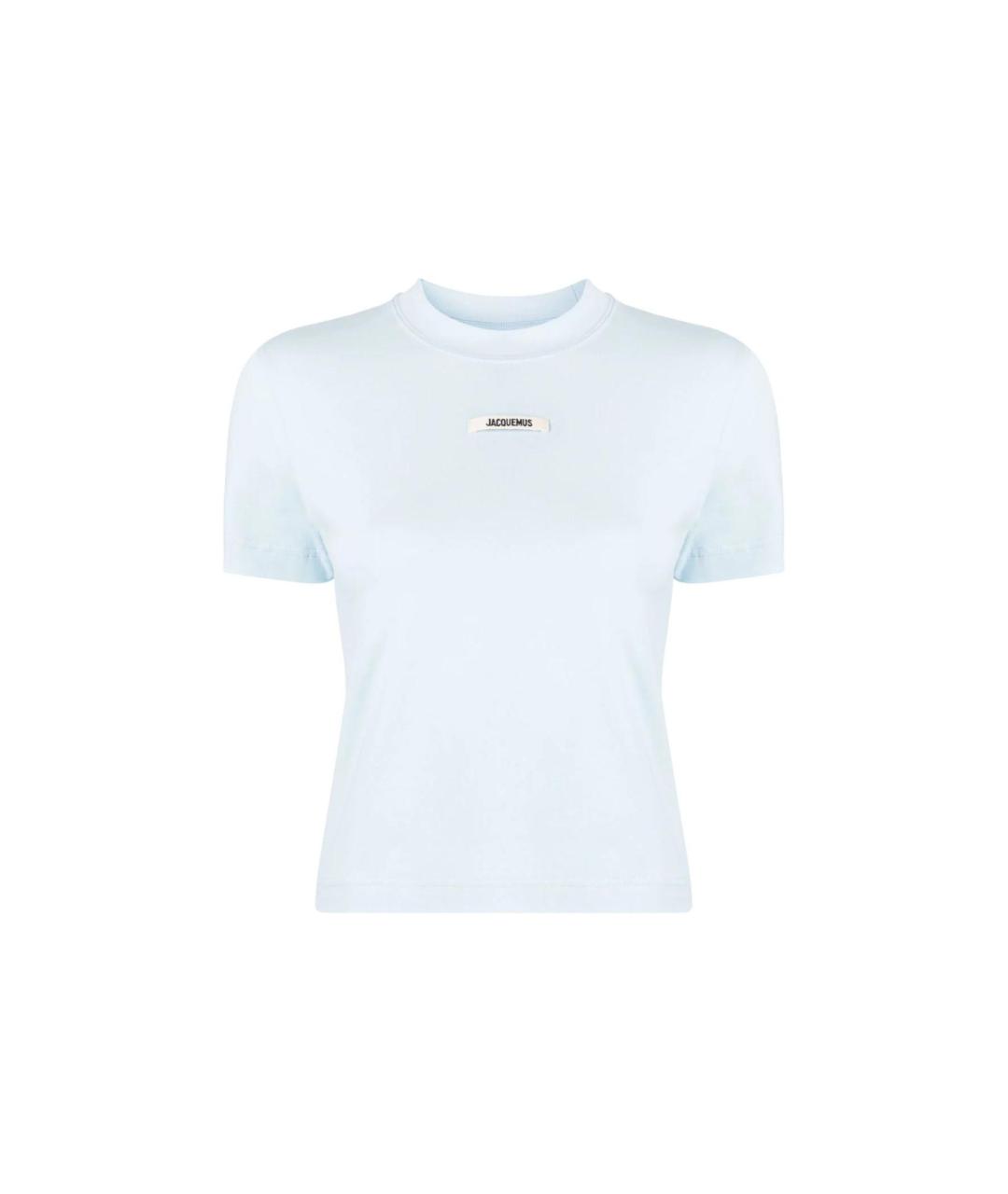 JACQUEMUS Голубая хлопковая футболка, фото 1