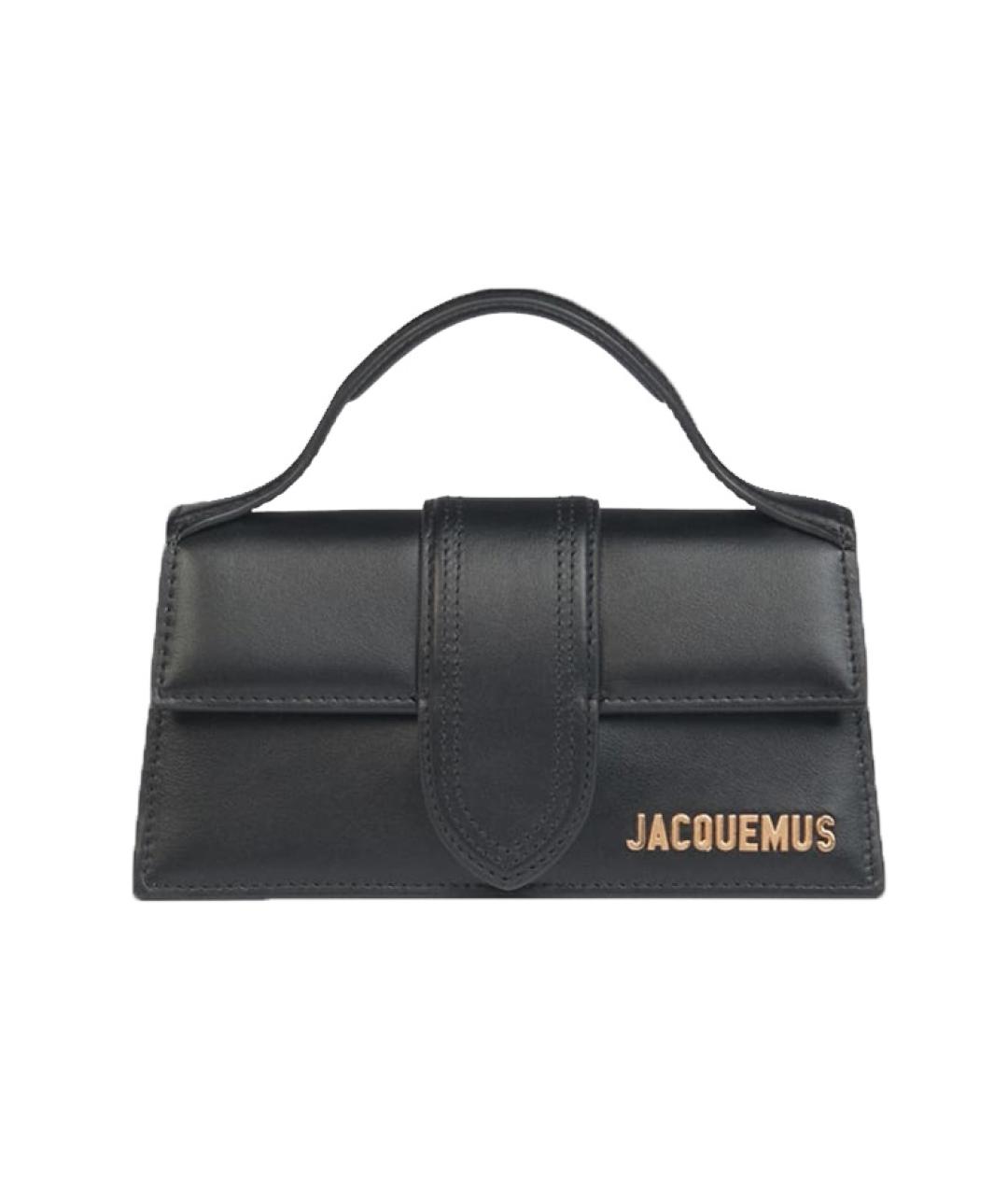 JACQUEMUS Черная кожаная сумка через плечо, фото 2