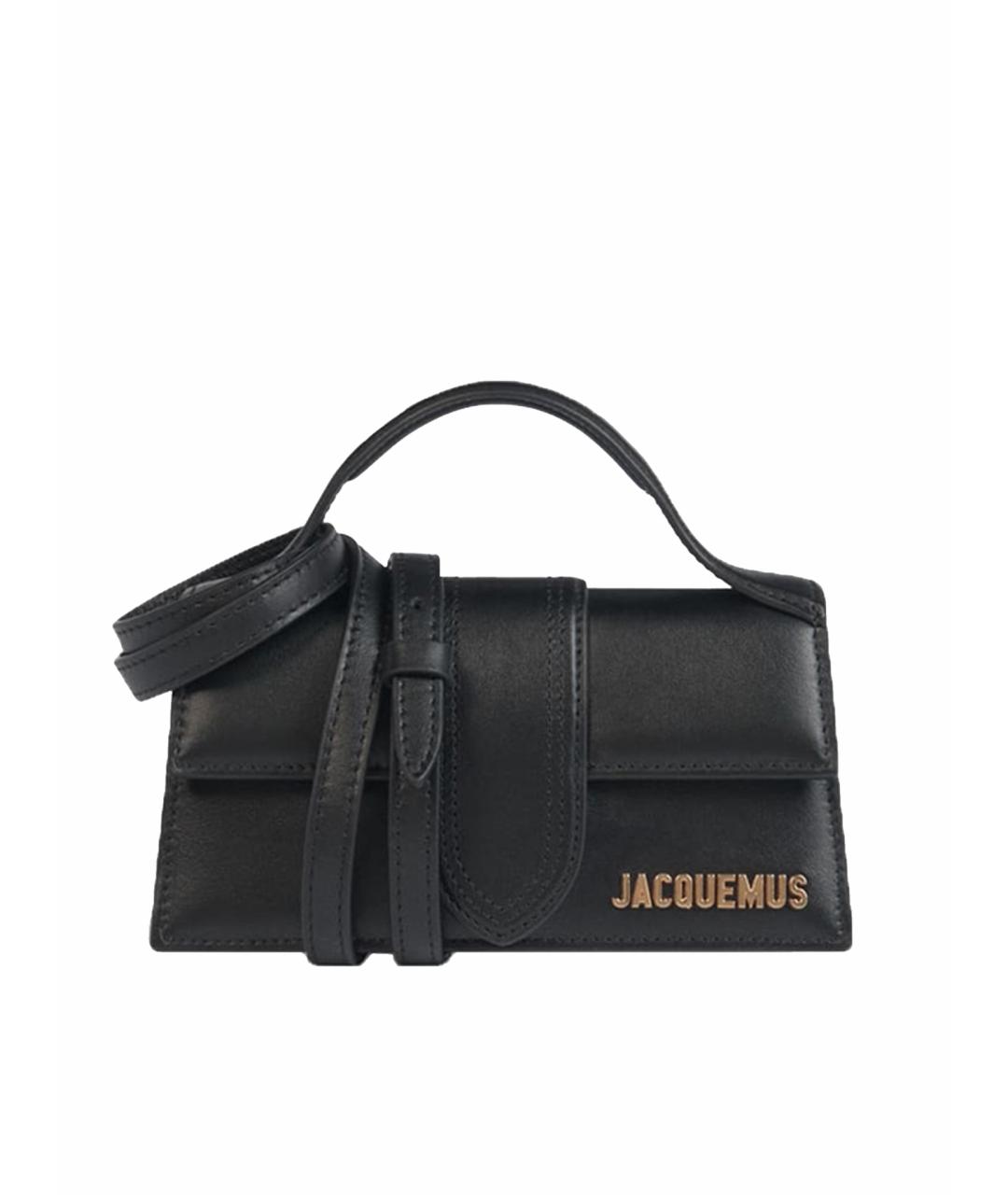 JACQUEMUS Черная кожаная сумка через плечо, фото 1