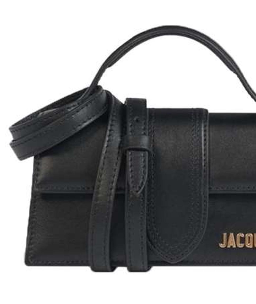 JACQUEMUS Черная кожаная сумка через плечо, фото 5