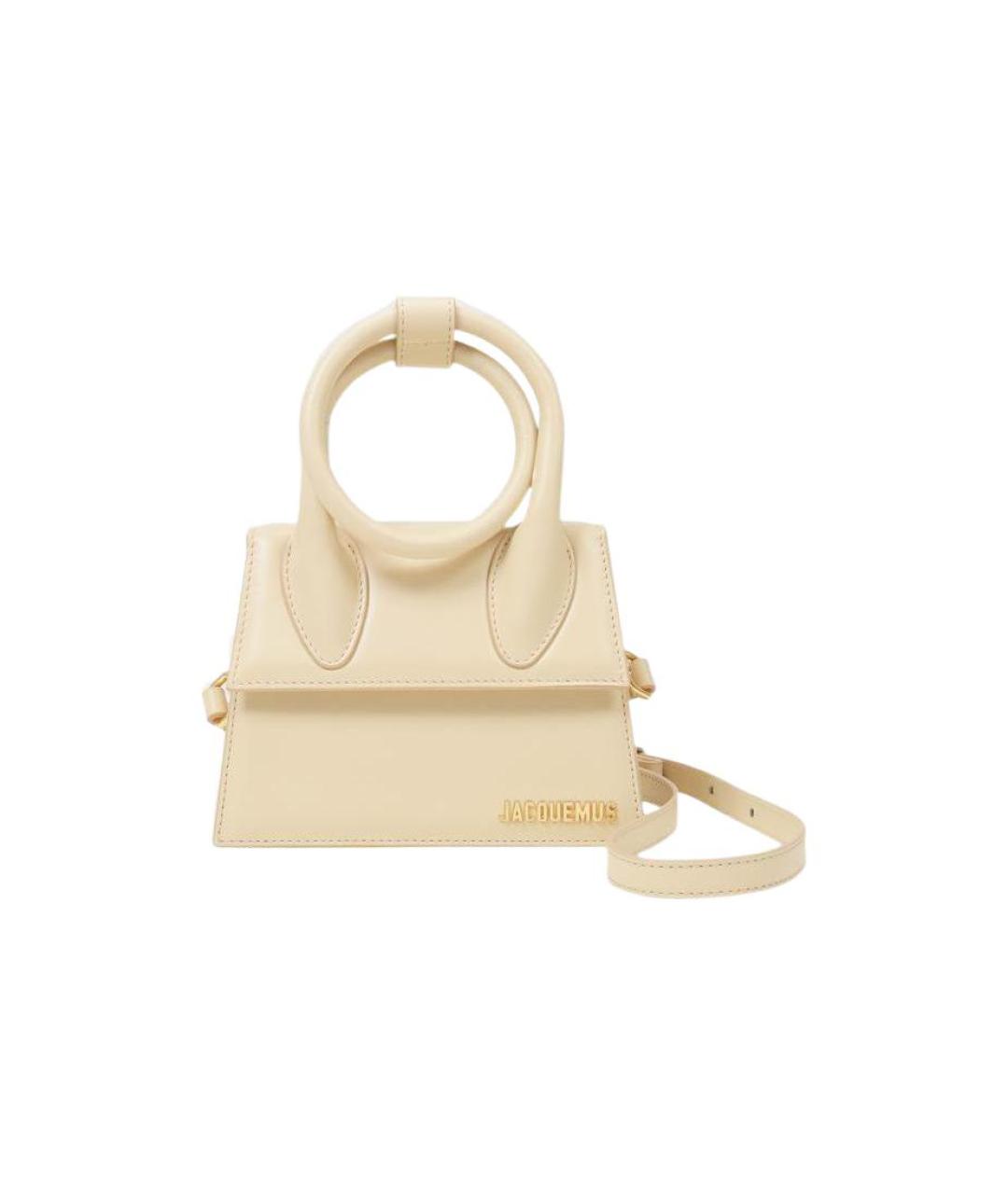JACQUEMUS Бежевая кожаная сумка через плечо, фото 1