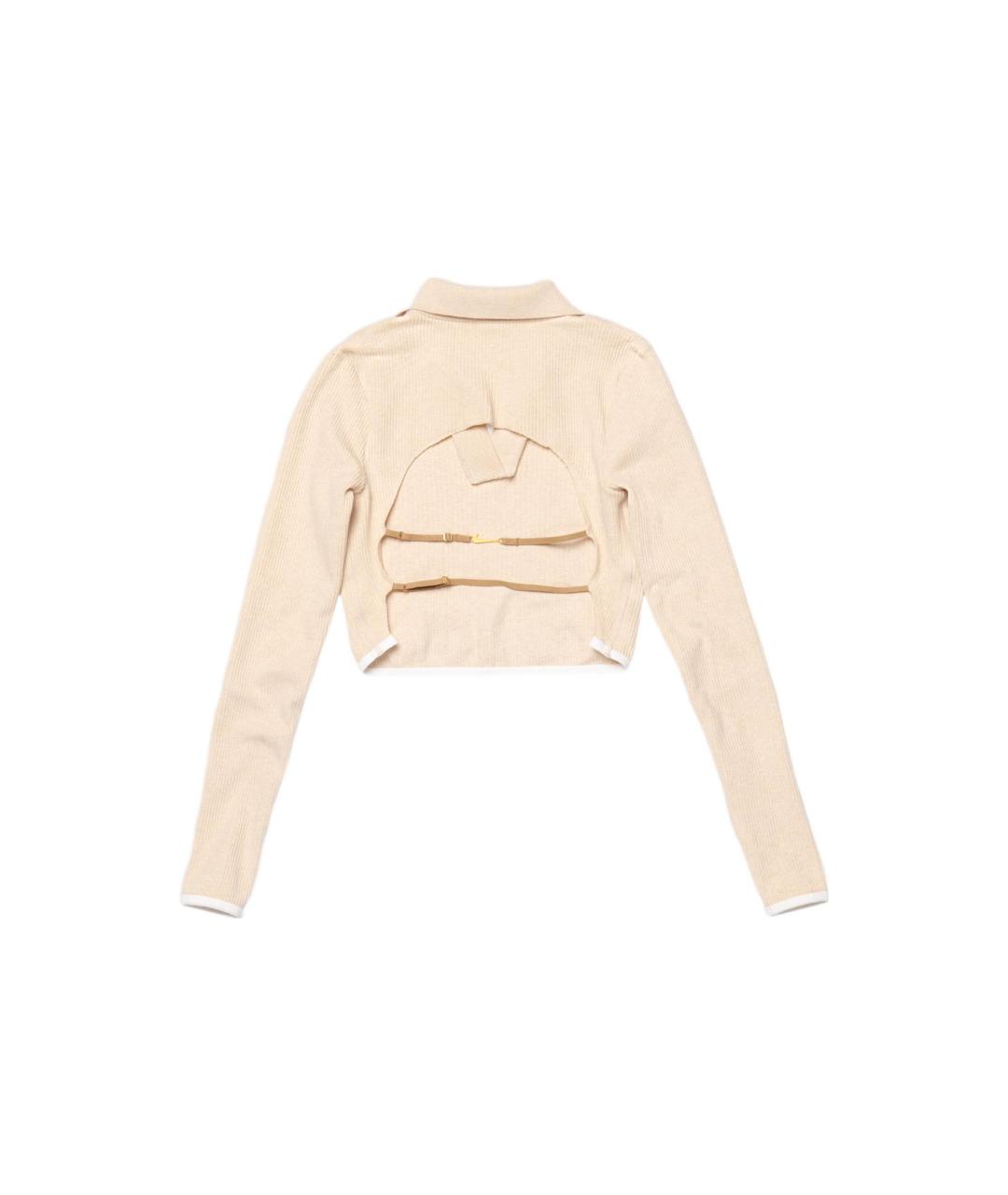 JACQUEMUS Бежевый хлопковый джемпер / свитер, фото 2