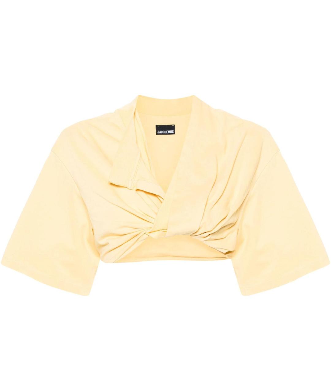 JACQUEMUS Желтая хлопковая футболка, фото 1