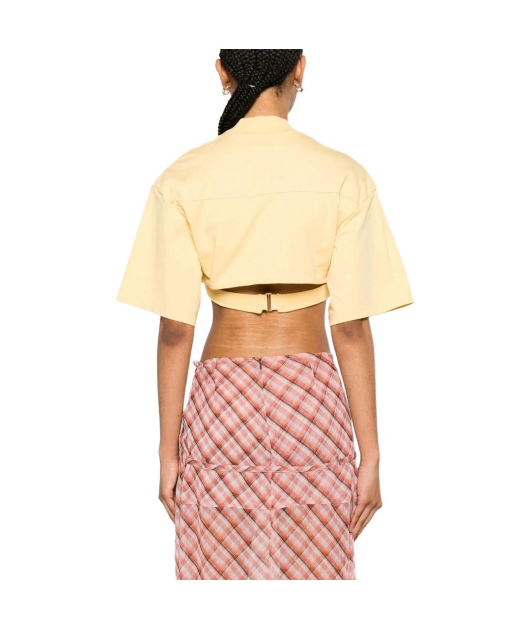 JACQUEMUS Желтая хлопковая футболка, фото 3