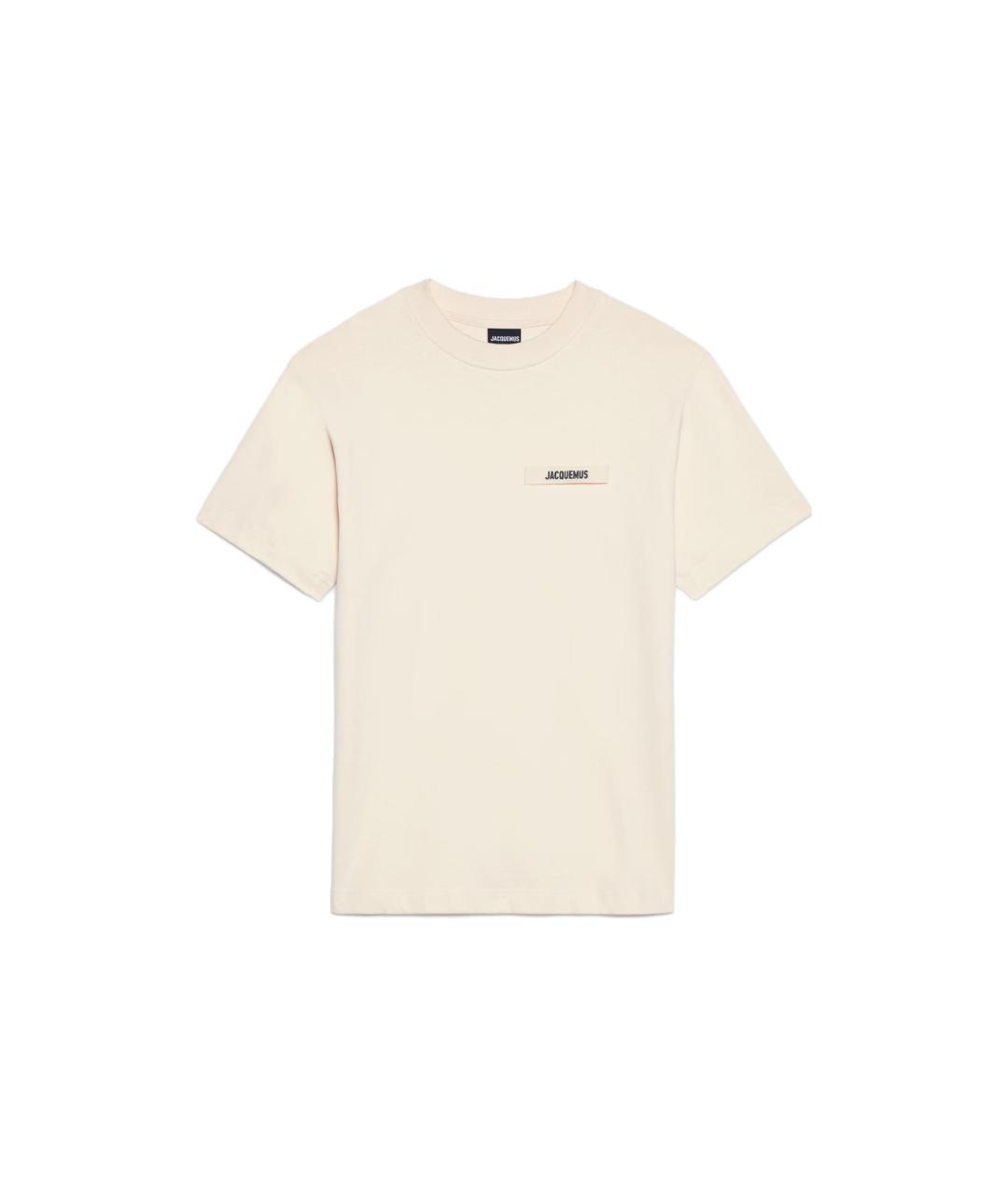 JACQUEMUS Бежевая хлопковая футболка, фото 1