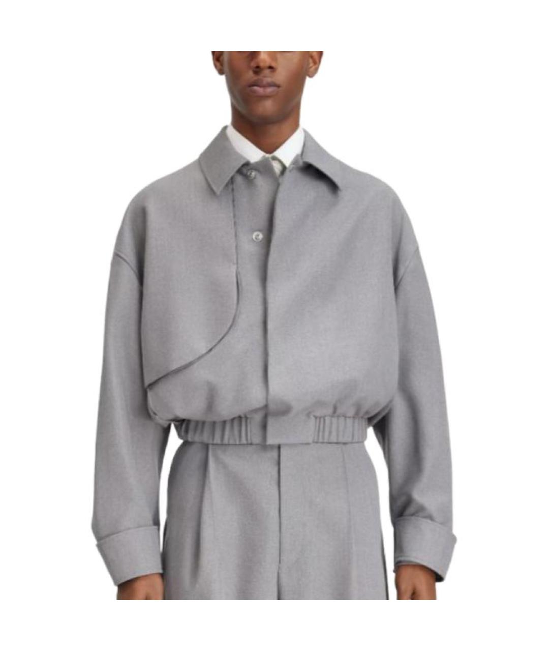 JACQUEMUS Серая хлопковая куртка, фото 2