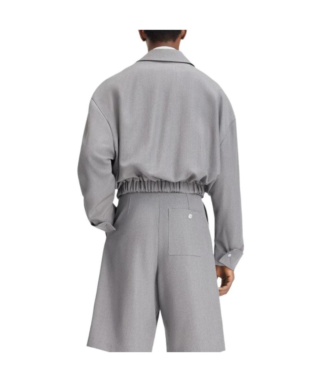 JACQUEMUS Серая хлопковая куртка, фото 4