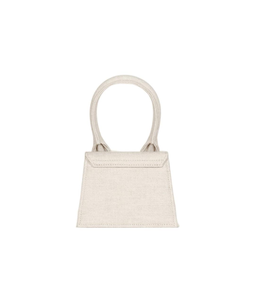 JACQUEMUS Белая кожаная сумка через плечо, фото 3