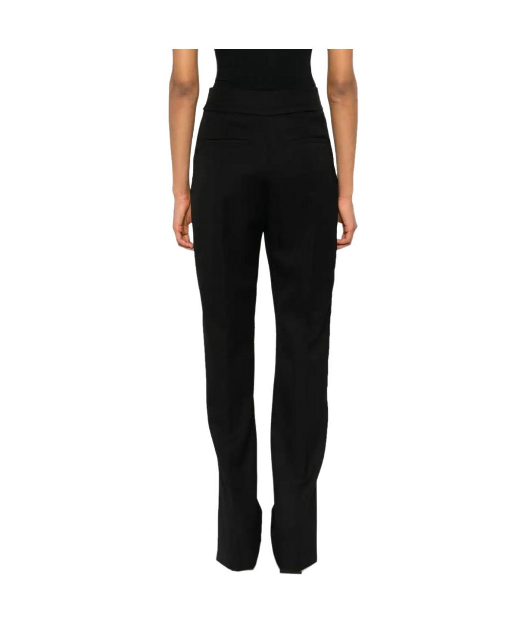 JACQUEMUS Черные хлопковые прямые брюки, фото 4