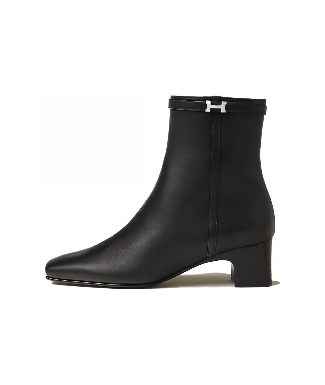 HERMES Черные кожаные сапоги, фото 2