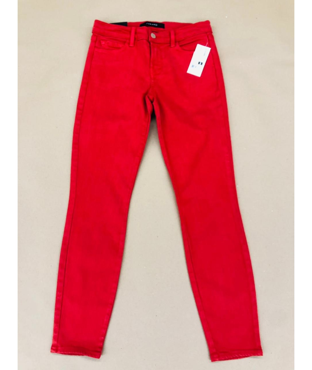 JBRAND Красные хлопко-лиоцелловые джинсы слим, фото 2