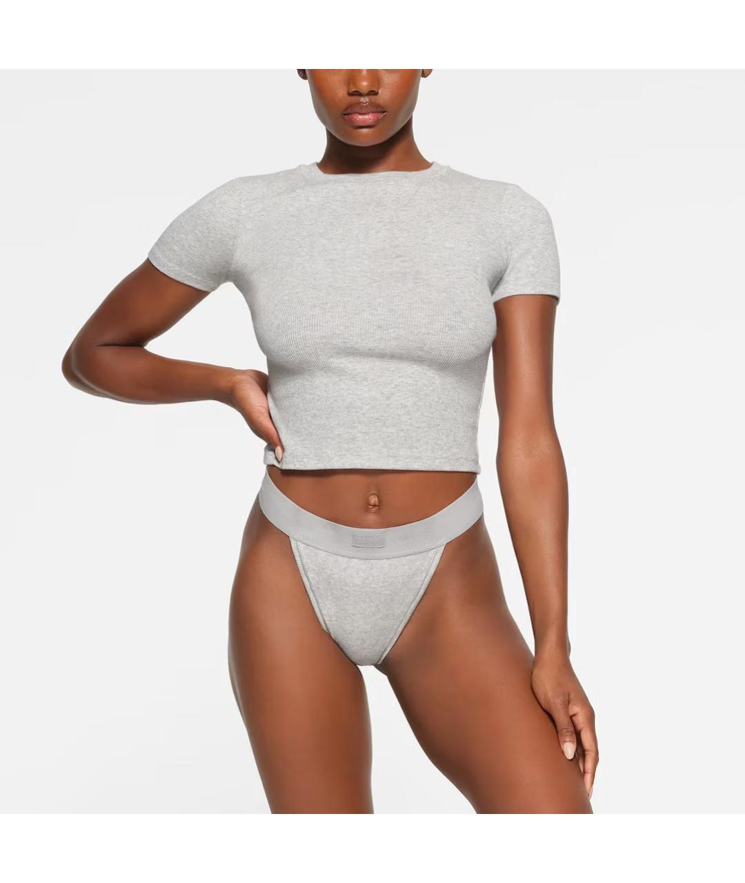 SKIMS Серая футболка, фото 3