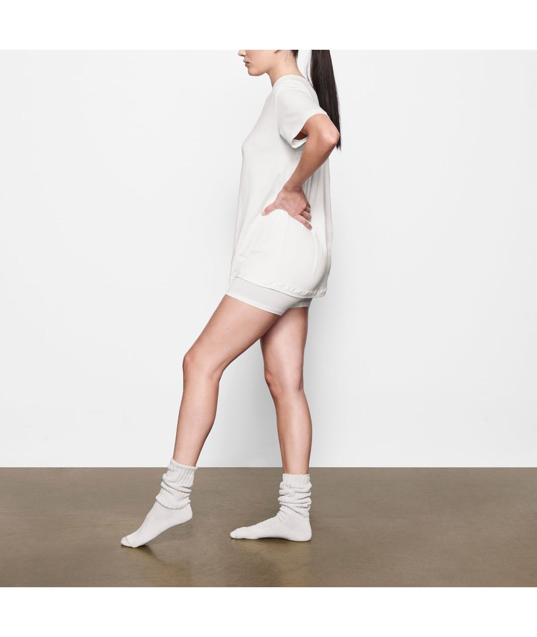 SKIMS Белая хлопковая футболка, фото 3