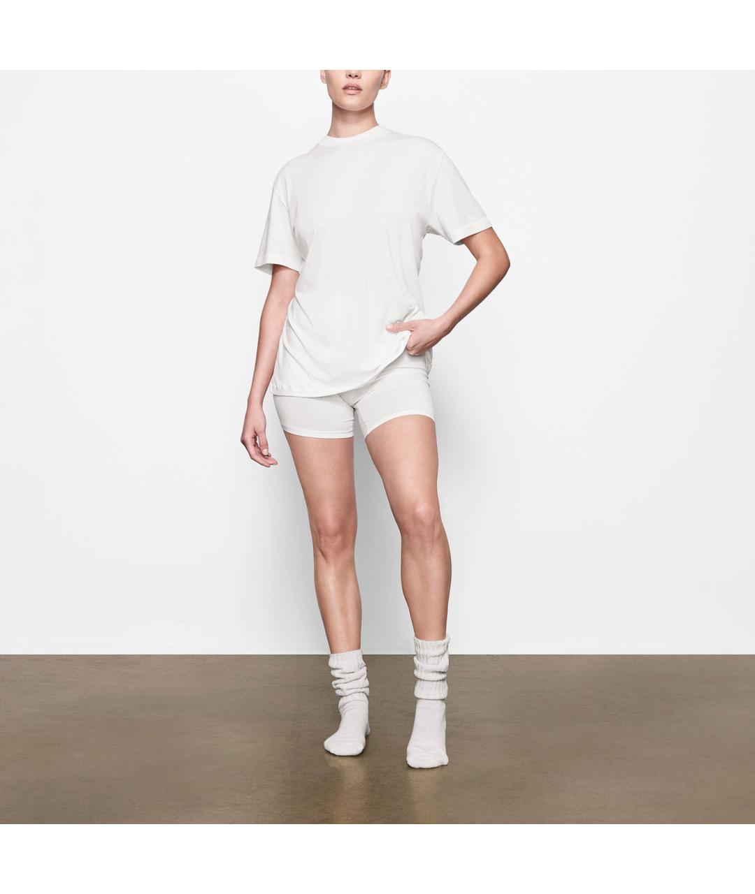 SKIMS Белая хлопковая футболка, фото 2