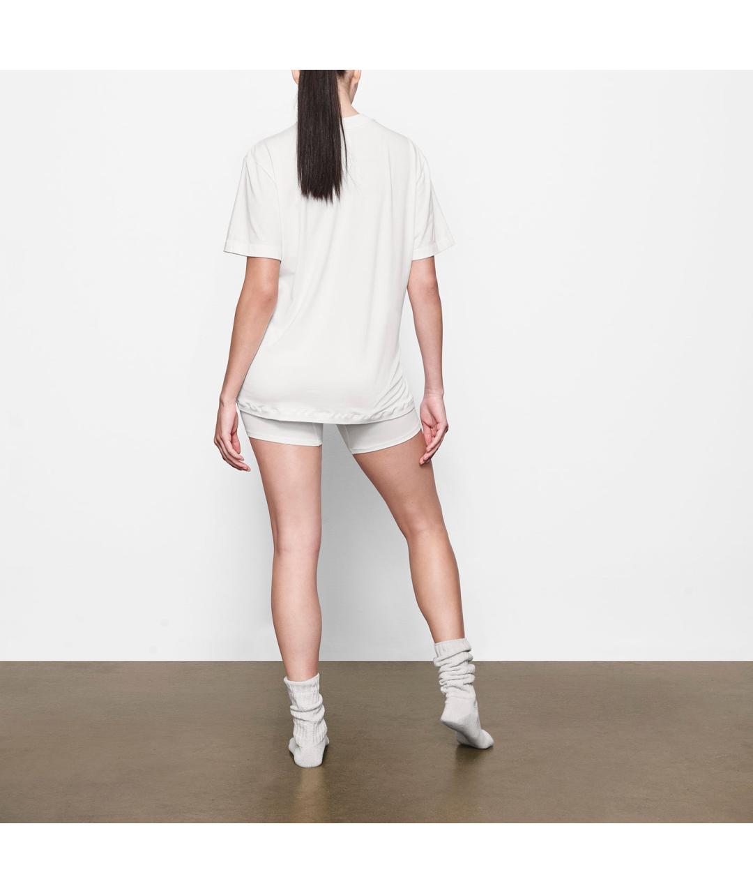 SKIMS Белая хлопковая футболка, фото 4
