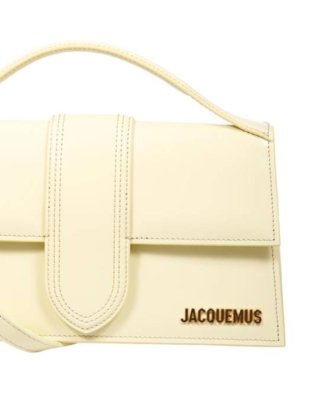 JACQUEMUS Белая кожаная сумка через плечо, фото 4