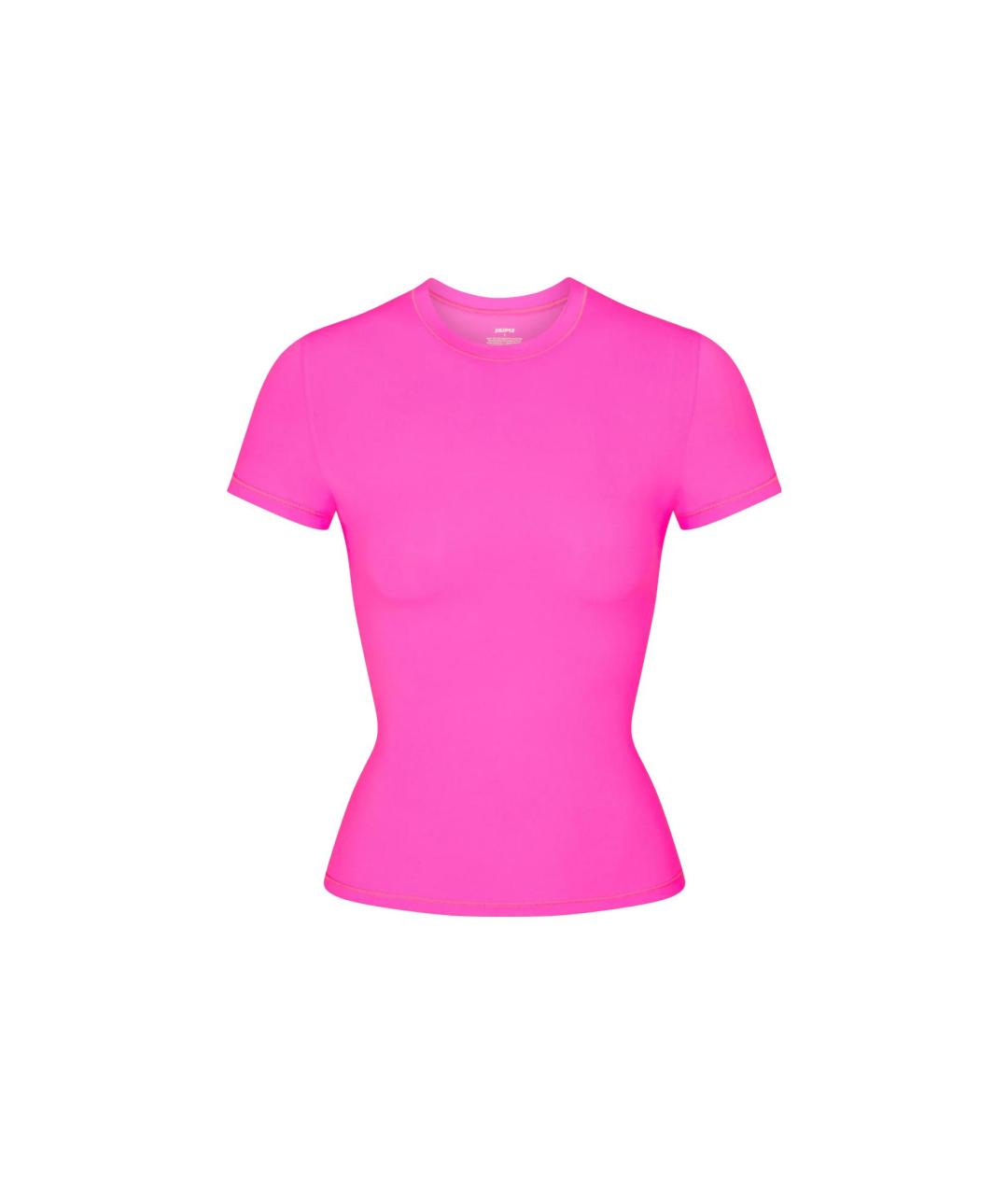 SKIMS Фуксия хлопковая футболка, фото 1
