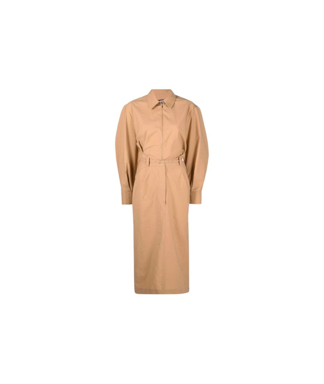JACQUEMUS Коричневое хлопковое вечернее платье, фото 1