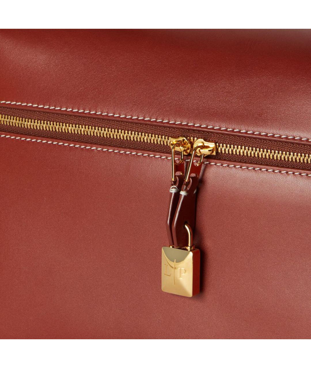 LORO PIANA Бордовая кожаная сумка через плечо, фото 6