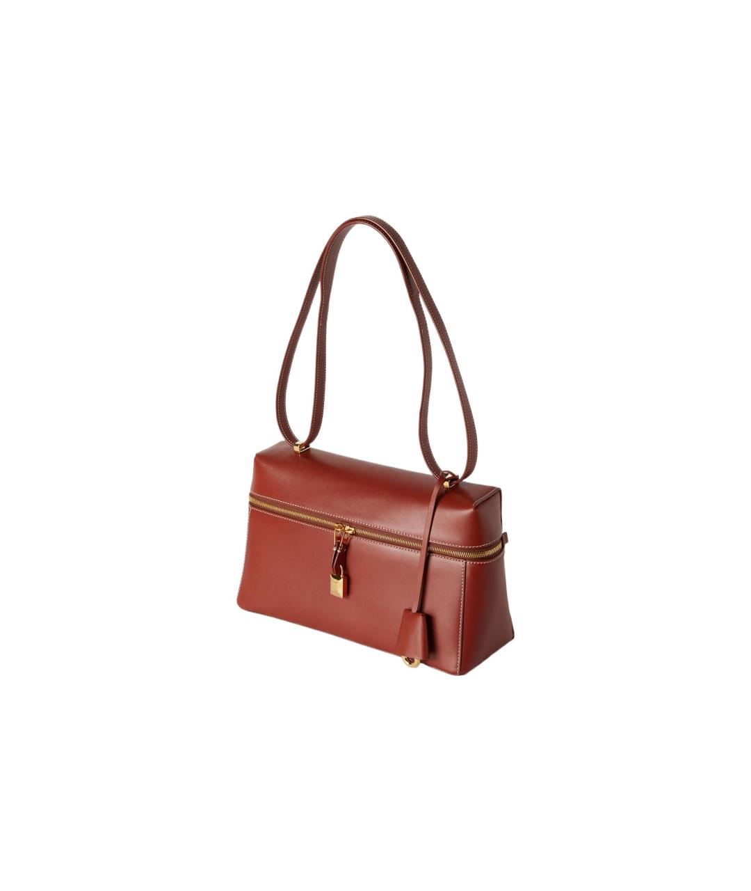 LORO PIANA Бордовая кожаная сумка через плечо, фото 2