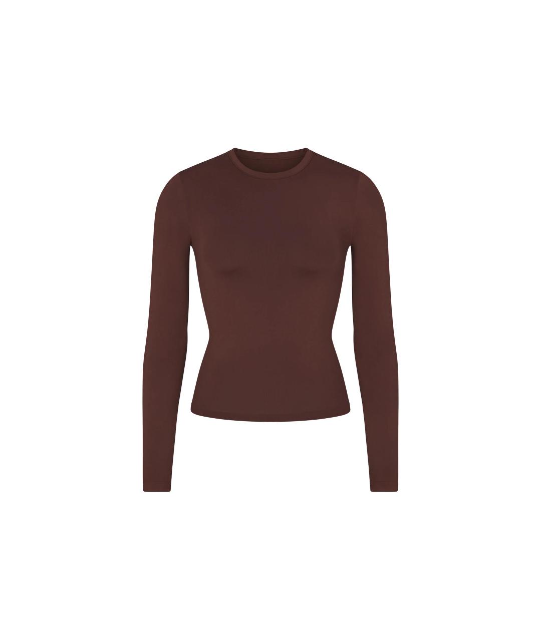 SKIMS Коричневая хлопковая футболка, фото 1