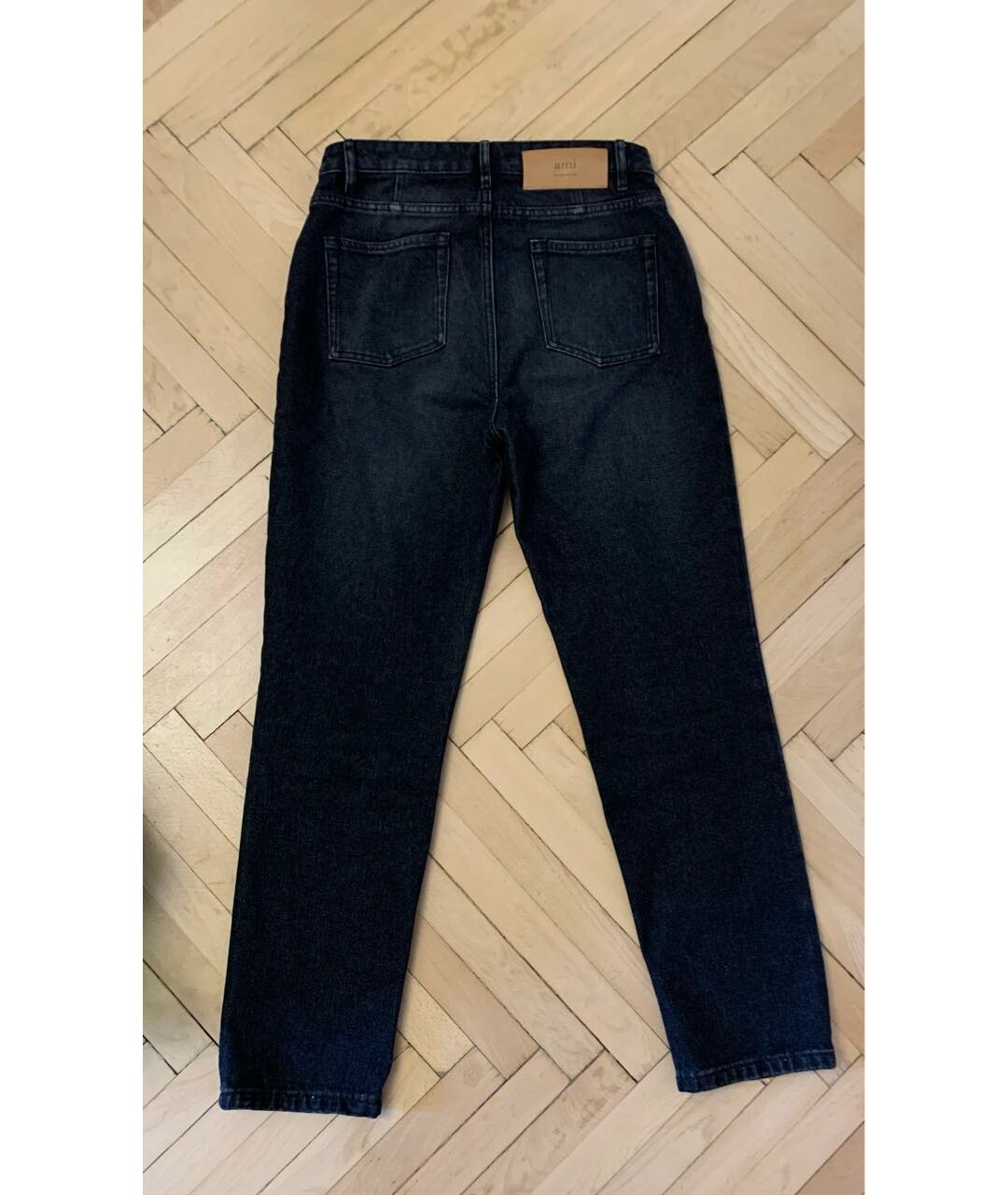 AMI Черные хлопковые прямые джинсы, фото 2