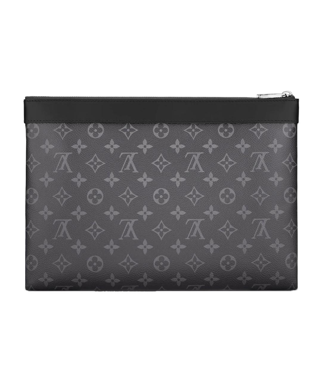 LOUIS VUITTON Черная кожаная папка для документов, фото 9
