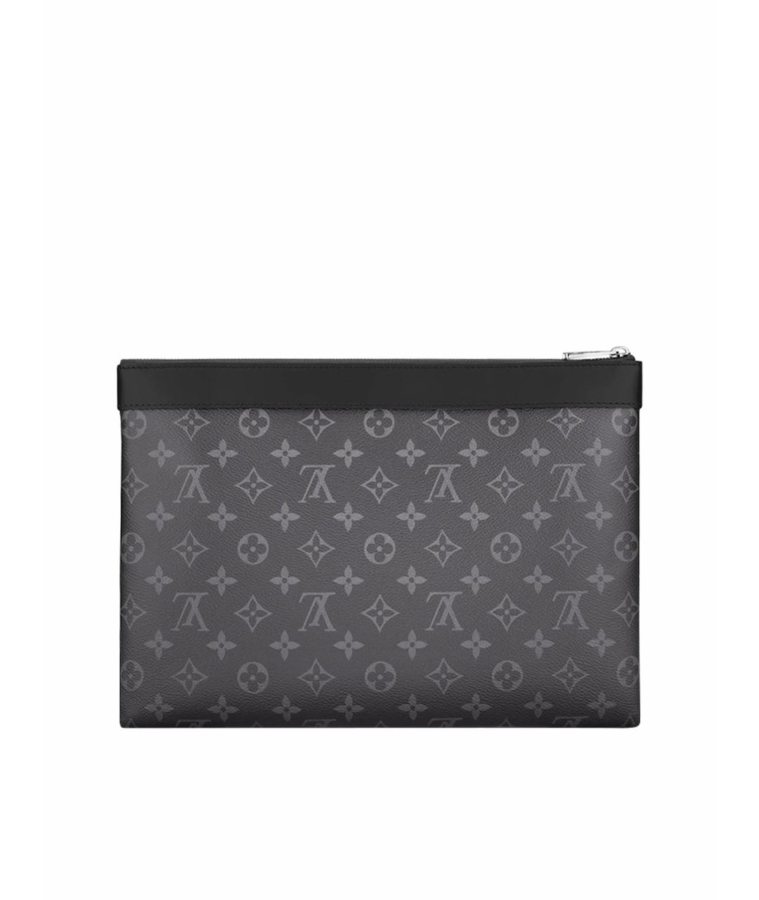 LOUIS VUITTON Черная кожаная папка для документов, фото 1