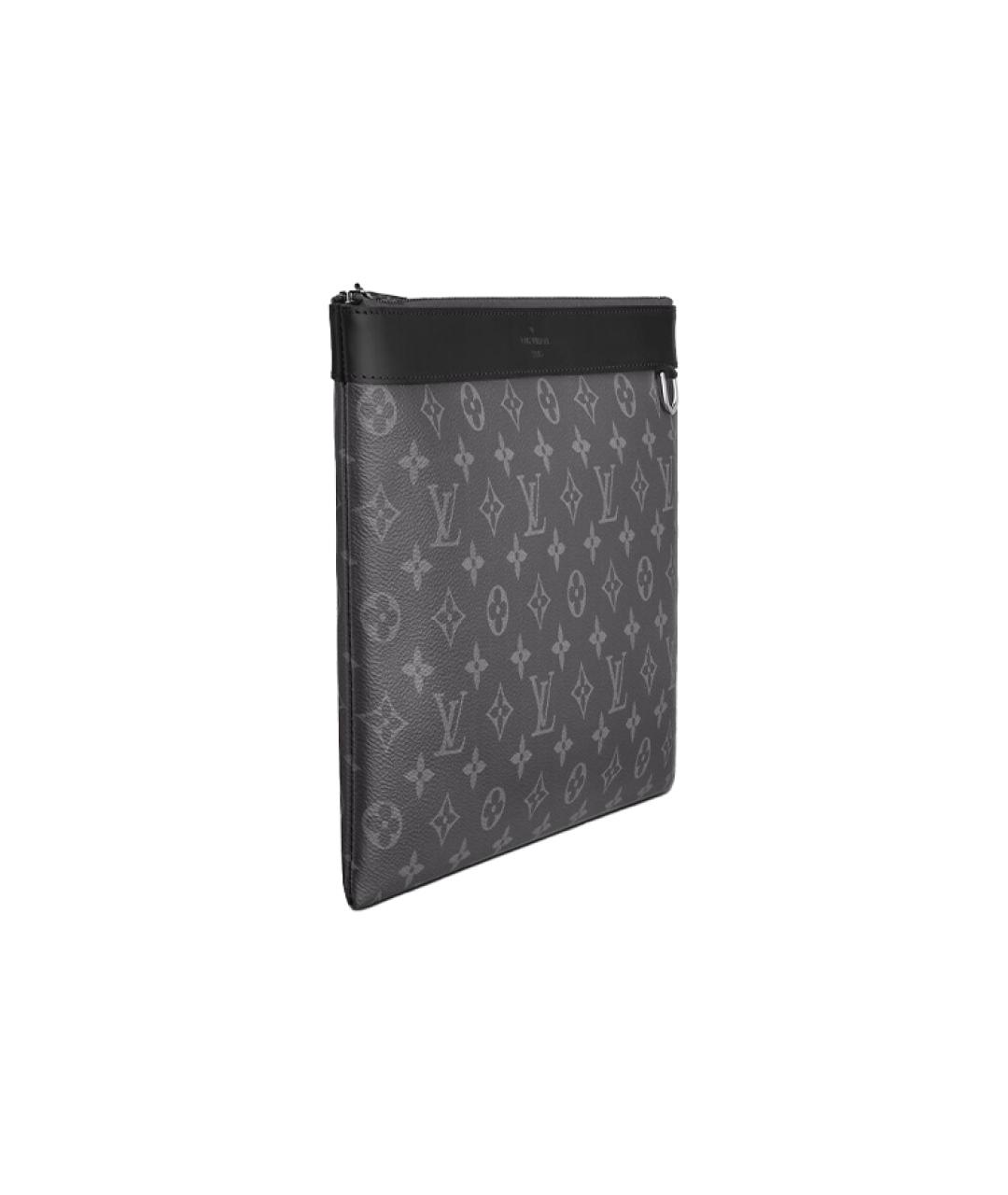 LOUIS VUITTON Черная кожаная папка для документов, фото 3