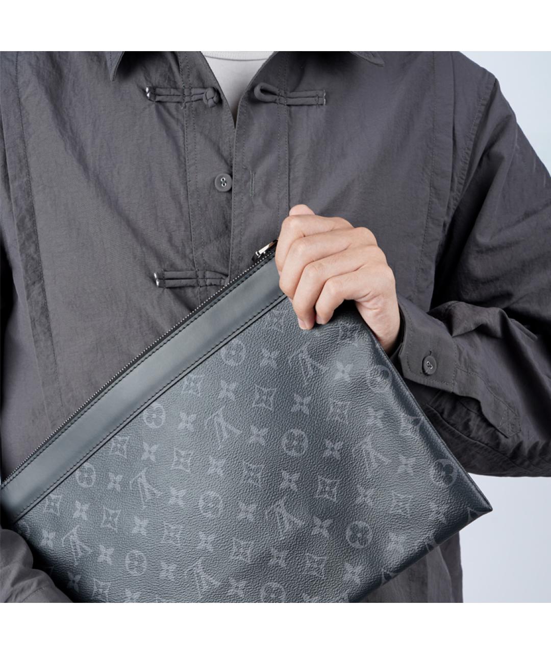 LOUIS VUITTON Черная кожаная папка для документов, фото 7