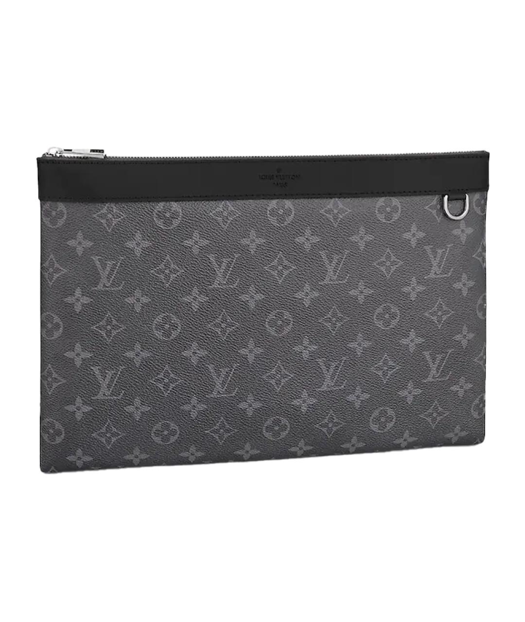 LOUIS VUITTON Черная кожаная папка для документов, фото 2