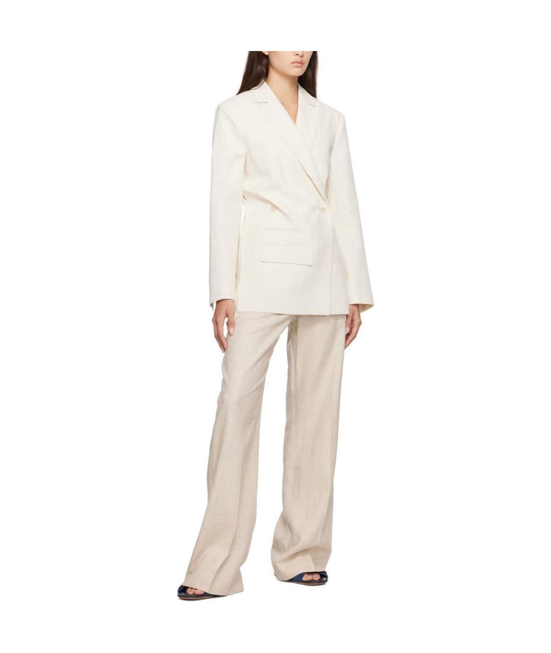 JACQUEMUS Бежевые прямые брюки, фото 5