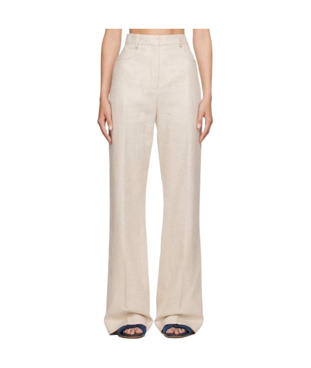 JACQUEMUS Бежевые прямые брюки, фото 2
