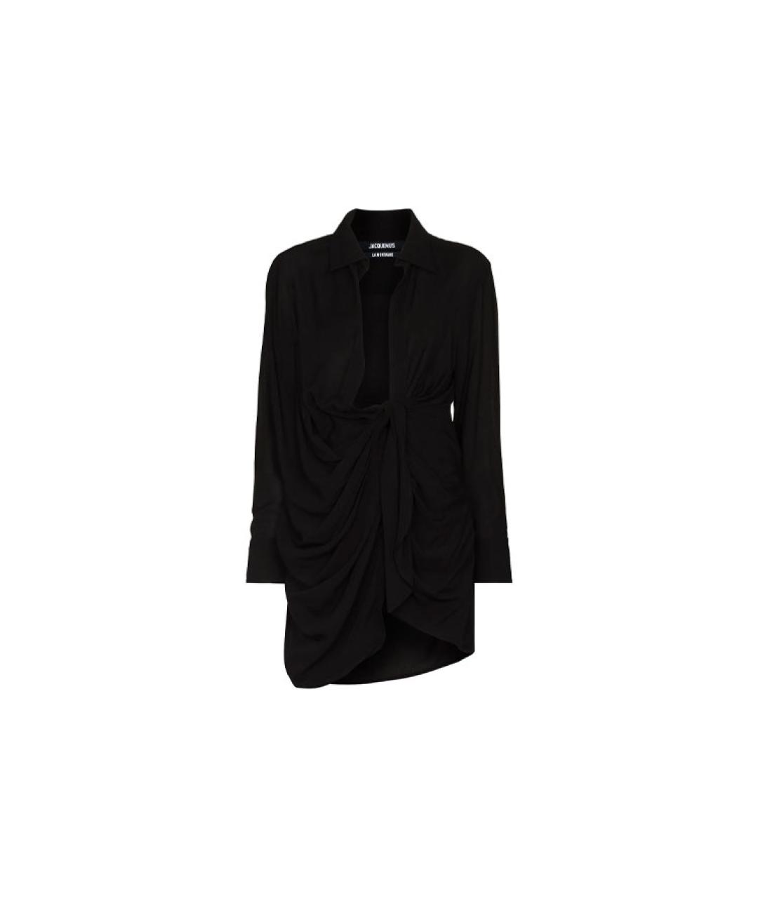 JACQUEMUS Черное вискозное вечернее платье, фото 1