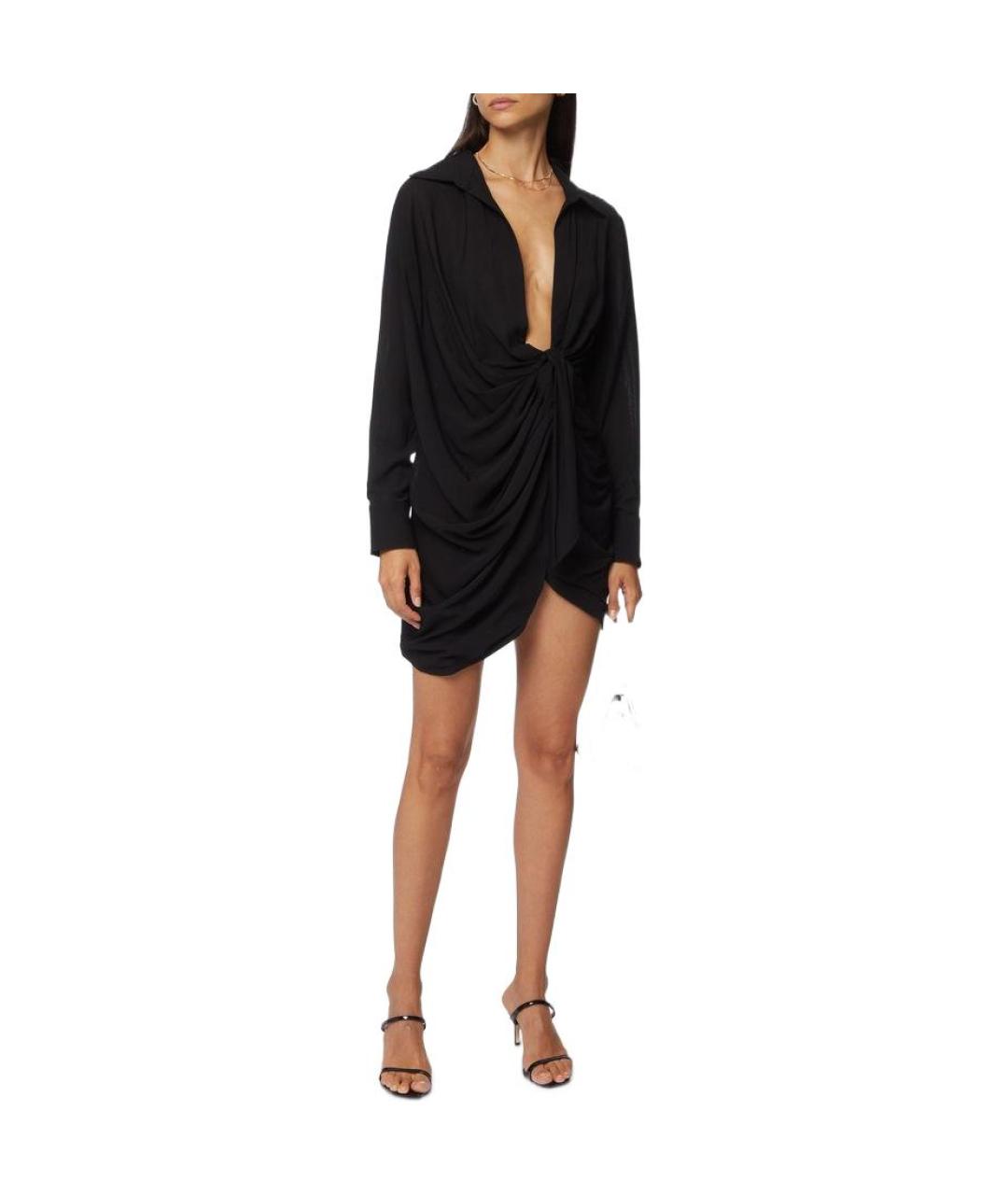 JACQUEMUS Черное вискозное вечернее платье, фото 2
