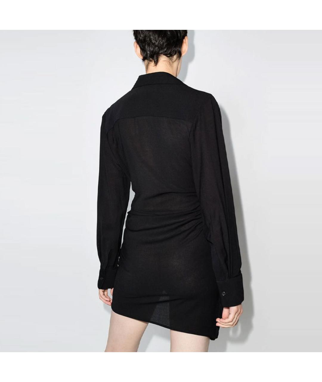 JACQUEMUS Черное вискозное вечернее платье, фото 3