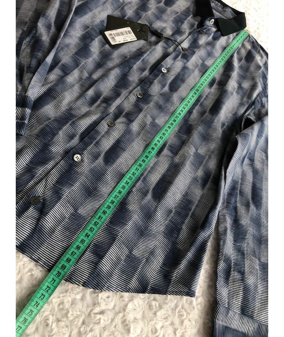 GIORGIO ARMANI Темно-синяя хлопковая кэжуал рубашка, фото 6