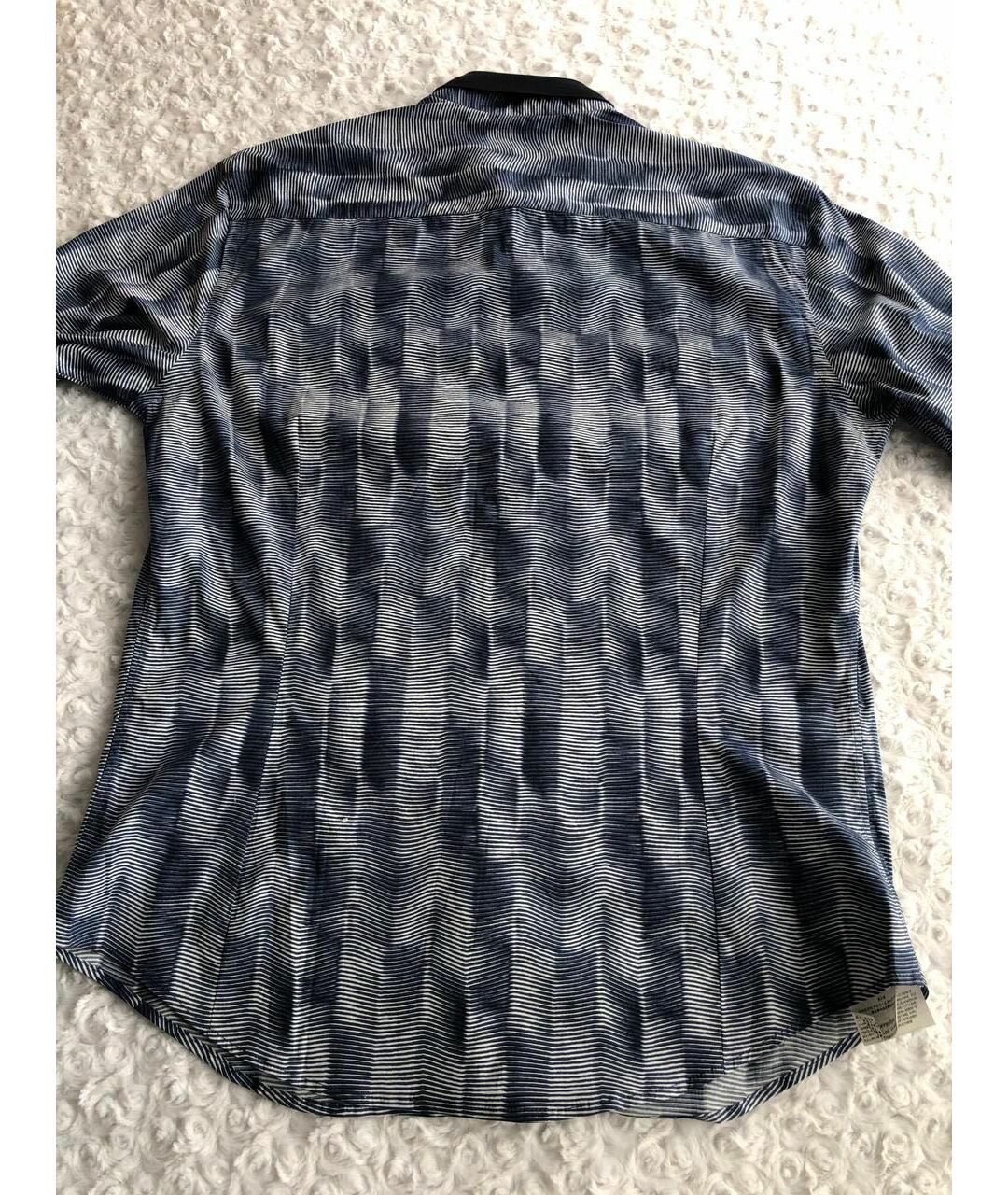 GIORGIO ARMANI Темно-синяя хлопковая кэжуал рубашка, фото 4
