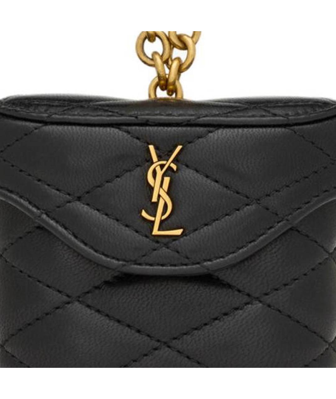 SAINT LAURENT Черная кожаная сумка через плечо, фото 5