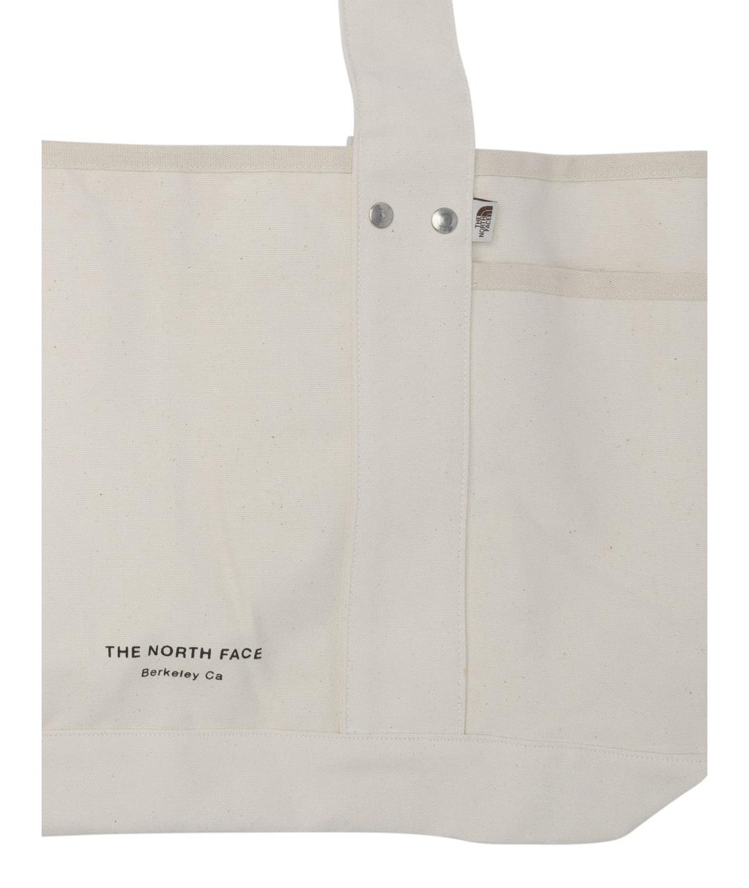 THE NORTH FACE Белая хлопковая сумка тоут, фото 3