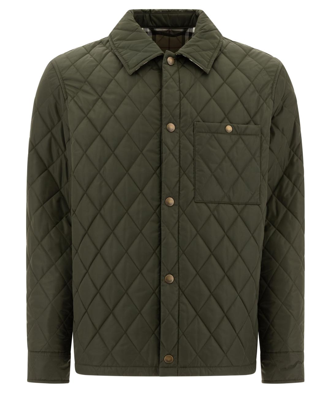 BURBERRY Зеленая синтетическая куртка, фото 1