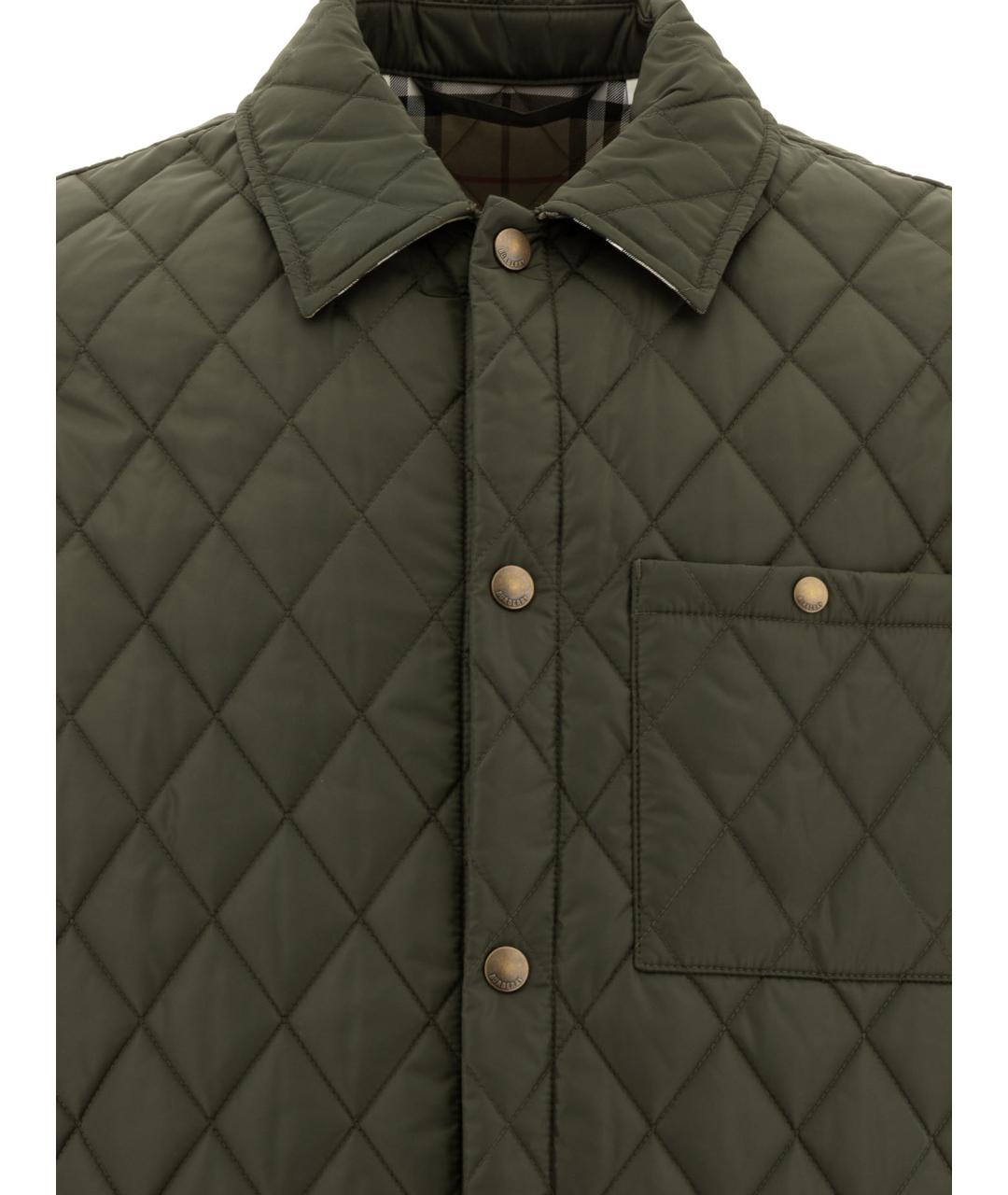 BURBERRY Зеленая синтетическая куртка, фото 3