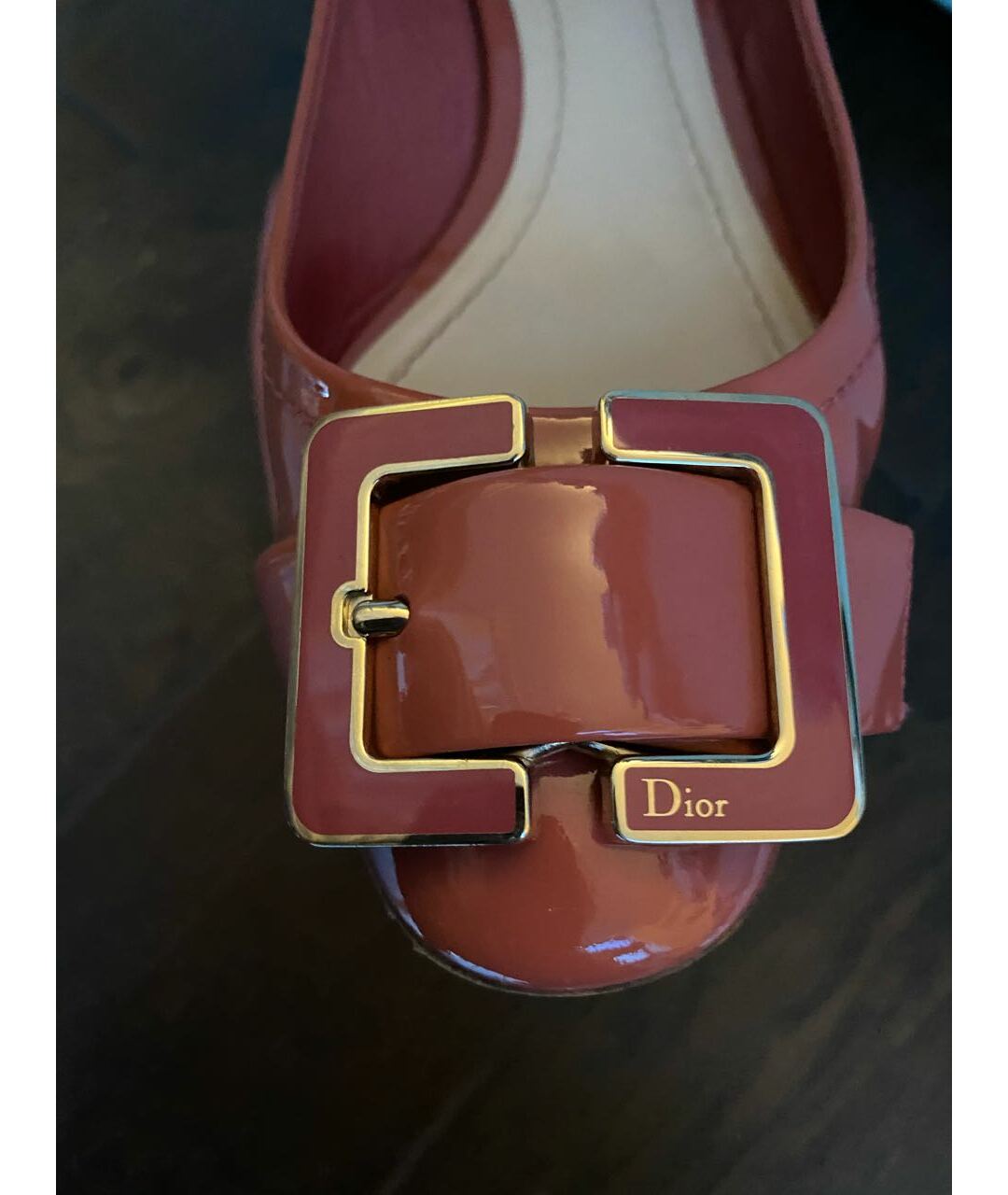 CHRISTIAN DIOR PRE-OWNED Коралловые туфли из лакированной кожи, фото 6