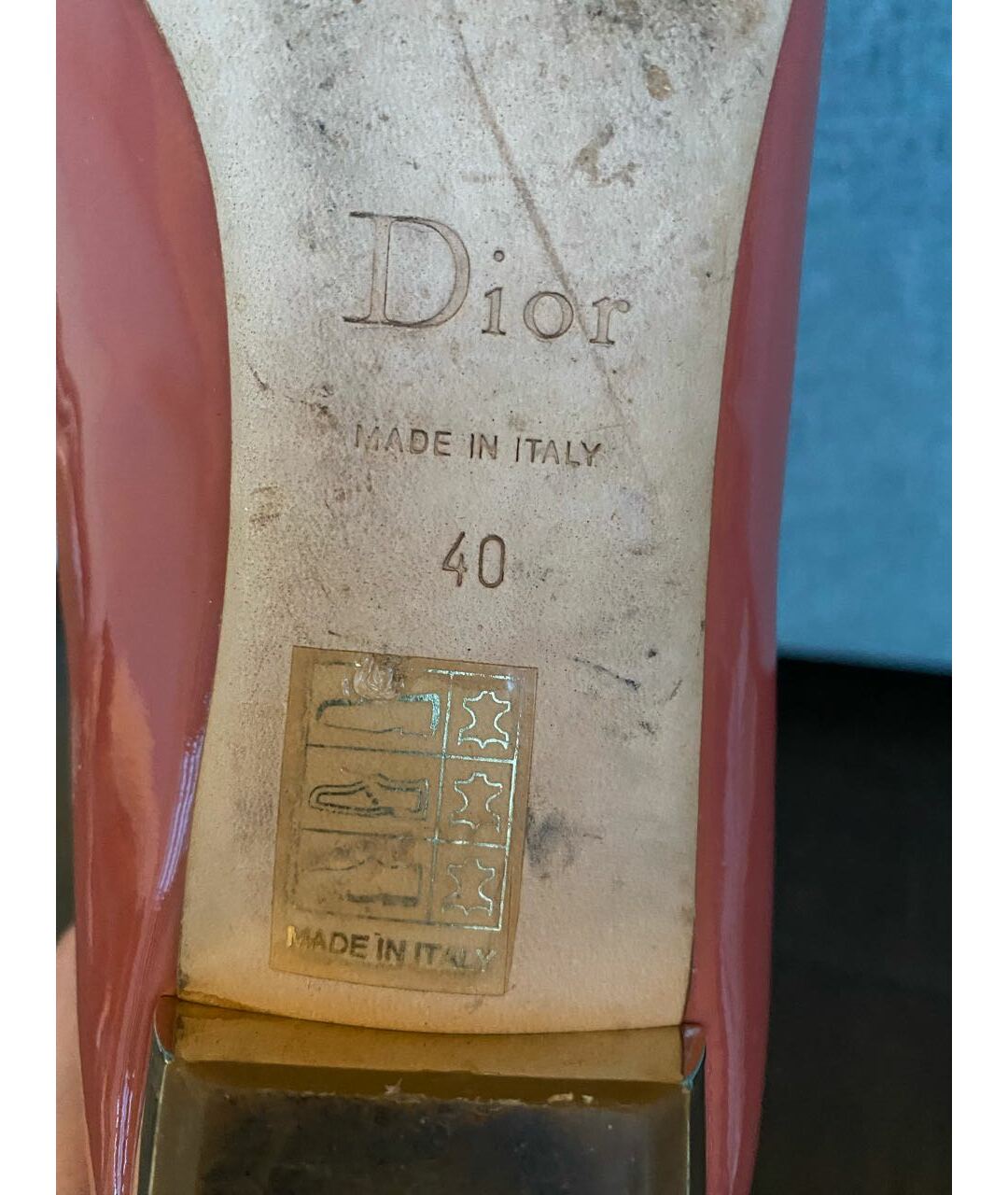 CHRISTIAN DIOR Коралловые туфли из лакированной кожи, фото 4