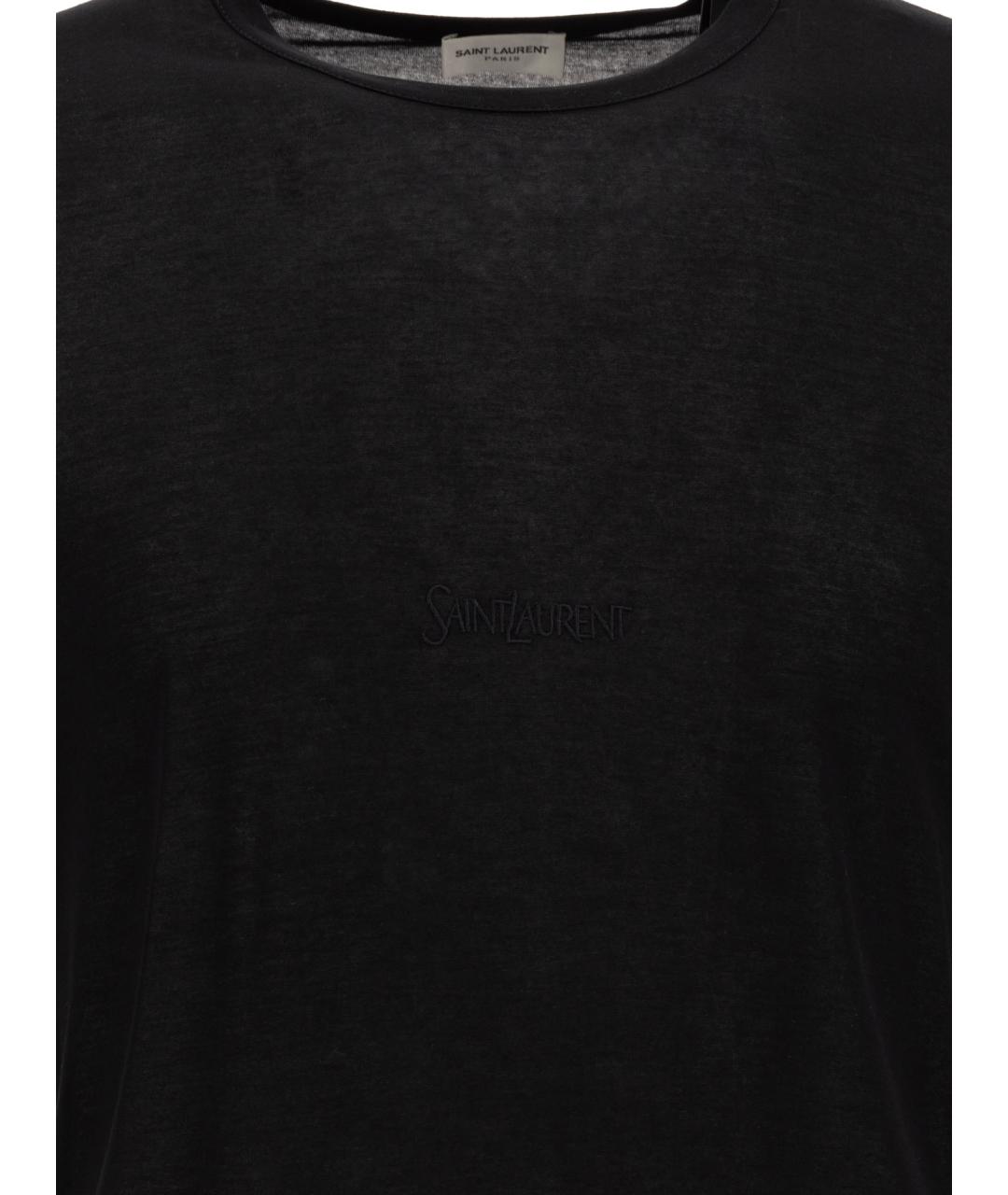 SAINT LAURENT Черная вискозная футболка, фото 3