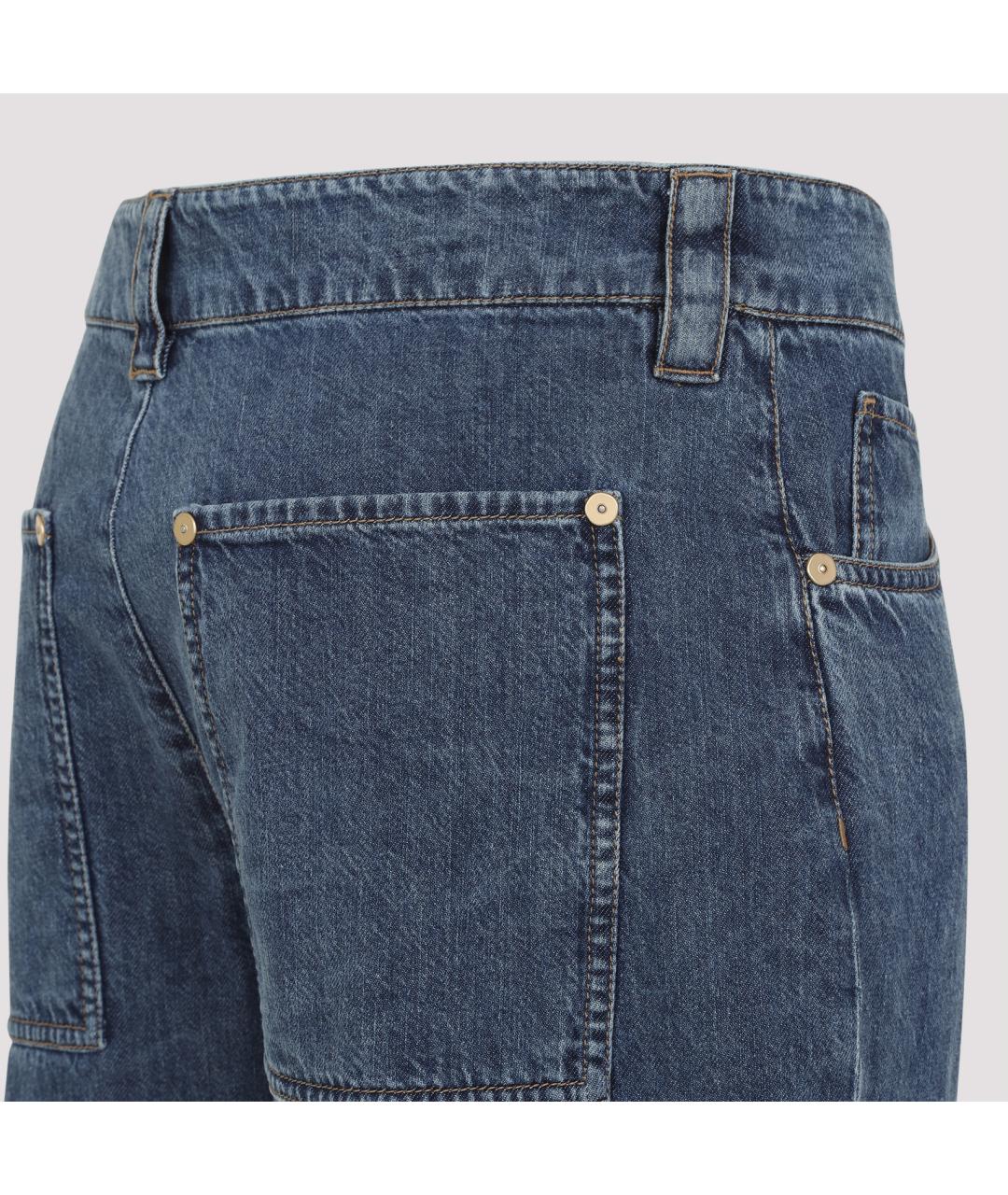 MAX MARA Синие хлопковые прямые брюки, фото 4