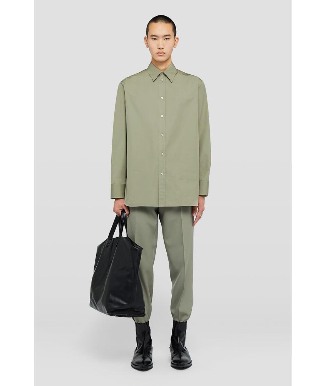 JIL SANDER Зеленая хлопковая кэжуал рубашка, фото 5